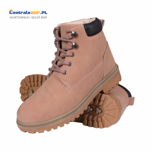 Trzewik damski za kostkę syntetyczny HORTEN kolor: jasnoróżowy