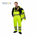 Spodnie ochronne ocieplane ogrodniczki poliestrowe pikowane MILLING kolor: żółto-czarne, od M do 8XL
