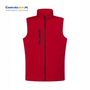 Kamizelka Softshell męska JHK VEST z długim zamkiem w kolorze czerwonym