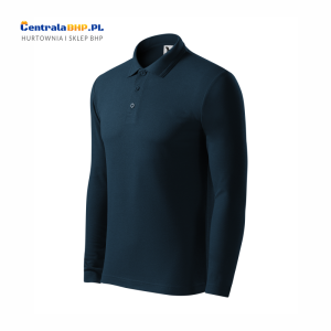 Koszulka polo męska z długim rękawem PIQUE POLO LS221 long sleeve Malfini - granatowa