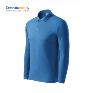 Koszulka polo męska z długim rękawem PIQUE POLO LS221 long sleeve Malfini - lazurowy