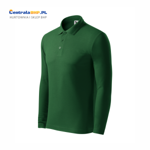 Koszulka polo męska z długim rękawem PIQUE POLO LS221 long sleeve Malfini - zieleń butelkowa