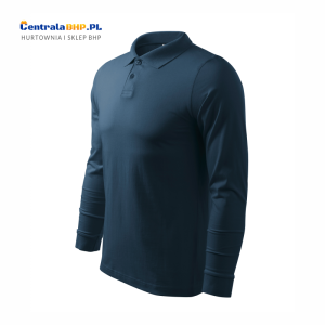 Koszulka polo męska z długim rękawem PIQUE POLO LS 211 long sleeve Malfini - granatowy