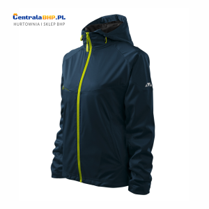 Kurtka softshellowa wiatrówka damska z kapturem wodoodporna przeciwdeszczowa COOL 514 kolor: granatowy