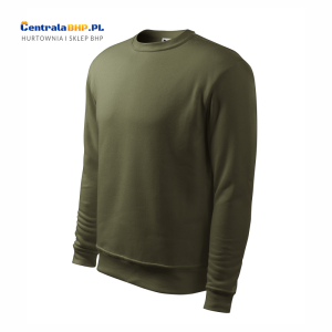 Wysokiej jakości bluza bawełniana męska uniwersalna bluza na okrągło ESSENTIAL 406 kolor: militarny