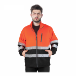 Bluza Polar Robocza Ochronna Ostrzegawcza Z Pasami Odblaskowymi POLSTRIP Reis pomarańczowo-czarna