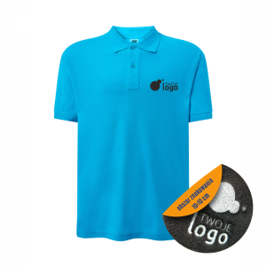 Koszulka polo męska robocza ochronna z haftowanym logo JHK 200g turquoise