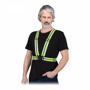 Szelki ostrzegawcze z pasami odblaskowymi KOS-STRAPE seledynowe żółte