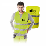Kamizelka odblaskowa ostrzegawcza KOS-5 Reis z jednokolorowym nadrukiem małym i dużym