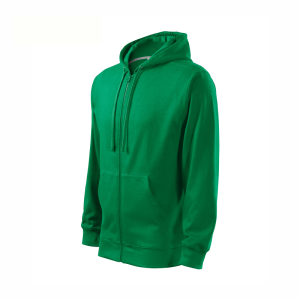 Bluza z kapturem męska rozpinana na długi zamek sportowa TRENDY ZIPPER 410 kolor: zieleń trawy