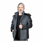 Kurtka ocieplana męska poliestrowa dwukolorowa Baltic  szaro-czarna