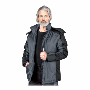 Kurtka ocieplana męska poliestrowa dwukolorowa Baltic  szaro-czarna