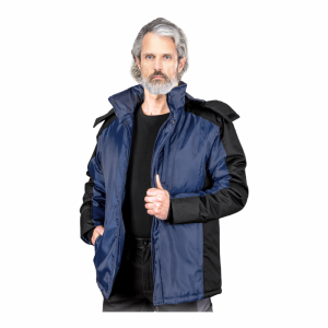 Kurtka ocieplana męska poliestrowa dwukolorowa Baltic  granatowo-czarna