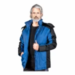 Kurtka ocieplana męska poliestrowa dwukolorowa Baltic  niebiesko-czarna 