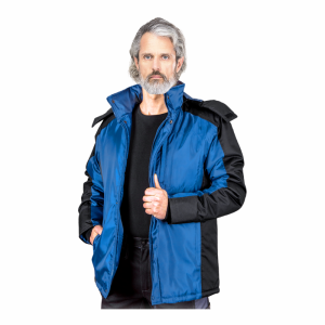 Kurtka ocieplana męska poliestrowa dwukolorowa Baltic  niebiesko-czarna 