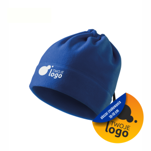 Czapka Zimowa Polarowa Ochronna Komin 2 w 1 Practic 519 Malfini Adler Niebieska Chaber  Z Nadrukiem Logo