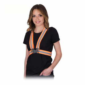 Szelki ostrzegawcze z pasami odblaskowymi KOS-STRAPE pomarańczowe