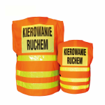 Kamizelka fluorescencyjna Narzutka ostrzegawcza z napisem "Kierowanie ruchem" KOS-ROAD UNI pomarańczowo-żółty Reis