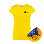 Koszulka bawełniana taliowana damska JHK 145g z  dowolnym nadrukiem małym jednokolorowym gold