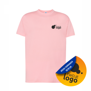 Koszulka Bawełniana JHK 150g Z Dowolnym Nadrukiem Małym Jednokolorowym pink neon