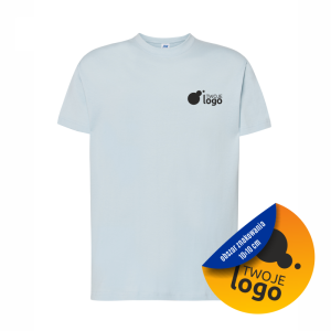 Koszulka Bawełniana JHK 150g Z Dowolnym Nadrukiem Małym Jednokolorowym sky blue neon