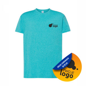 Koszulka Bawełniana JHK 150g Z Dowolnym Nadrukiem Małym Jednokolorowym turquoise heather 