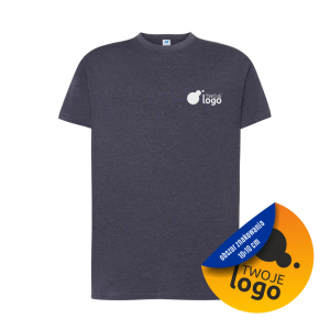 Koszulka Bawełniana JHK 150g Z Dowolnym Nadrukiem Małym Jednokolorowym denim heather