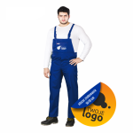 Spodnie Robocze Ogrodniczki Męskie Master Niebieskie Z Nadrukiem Logo