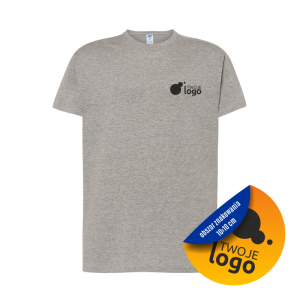 Koszulka Bawełniana JHK 150g Z Dowolnym Nadrukiem Małym Jednokolorowym grey melange
