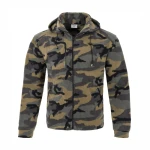 Bluza polarowa z kapturem męska z wykończeniem antypilingowym o gramaturze 360g FLRA 340 BUS HOOD  - camouflage