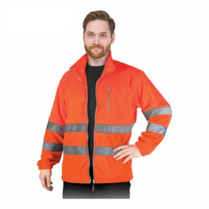 Bluza Polar Robocza Ochronna Ostrzegawcza Z Pasami Odblaskowymi POLSTRIP Reis pomarańczowa