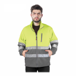 Bluza Polar Robocza Ochronna Ostrzegawcza Z Pasami Odblaskowymi POLSTRIP Reis żółto-szara