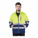 Bluza Polar Robocza Ochronna Ostrzegawcza Z Pasami Odblaskowymi POLSTRIP Reis żółto-granatowa