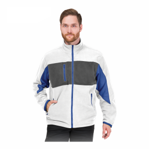 Bluza polarowa robocza trójkolorowa, bluza ochronna, biało-szaro-niebieski LH-FMN-P Leber&Hollman unisex S-3XL