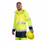 Kurtka długa męska ocieplana polarem MAXWELL ARDON H1020 żółto-granatowa 