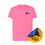 Koszulka Bawełniana JHK 150g Z Dowolnym Nadrukiem Małym Jednokolorowym azalea