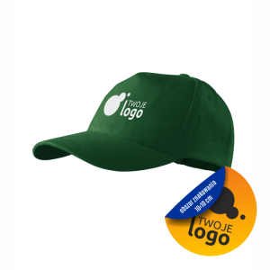 Czapka Z Daszkiem Letnia Bawełniana Malfini Adler  5P 307 zieleń butelkowa Z Jednokolorowym Nadrukiem Logo 