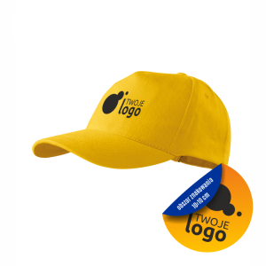 Czapka Z Daszkiem Letnia Bawełniana Malfini Adler  5P 307 żółta Z Jednokolorowym Nadrukiem Logo 