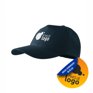 Czapka Z Daszkiem Letnia Bawełniana Malfini Adler  5P 307granatowa  Z Jednokolorowym Nadrukiem Logo 