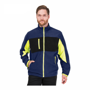 Bluza polarowa robocza trójkolorowa, bluza ochronna, granatowo-czarno-żółty LH-FMN-P Leber&Hollman unisex S-3XL