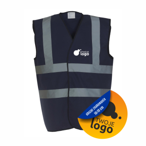 Kamizelka Odblaskowa Robocza Ostrzegawcza Yoko Z Jednokolorowym Nadrukiem Małym Granatowa