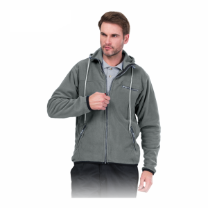 Bluza polarowa POLAR-HOOD z kapturem polar rozpinany na suwak  - kolor: szary Reis S - 3XL