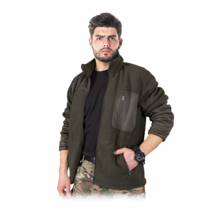 Bluza polarowa ocieplana futerkiem polar ocieplany męski TG-FOREST khaki zielony Reis