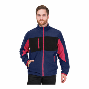 Bluza polarowa robocza trójkolorowa, bluza ochronna, granatowo-czarno-czerwony LH-FMN-P Leber&Hollman unisex S-3XL