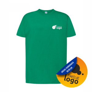 Koszulka Bawełniana JHK 150g Z Dowolnym Nadrukiem Małym Jednokolorowym kelly green