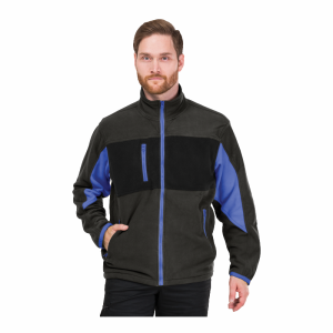 Bluza polarowa robocza trójkolorowa, bluza ochronna, ciemnoszaro-czarno-niebieski LH-FMN-P Leber&Hollman unisex S-3XL