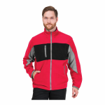 Bluza polarowa robocza trójkolorowa, bluza ochronna, czerwono-czarno-szary LH-FMN-P Leber&Hollman unisex S-3XL