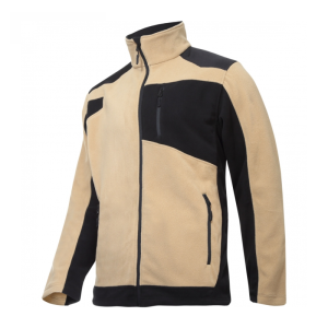 Bluza polar robocza ochronna męska LAHTI-PRO L40119 beżowo-czarna z wstawkami