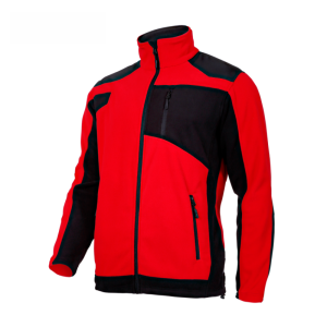 Bluza polar robocza ochronna męska LAHTI-PRO L40115 czerwono-czarna z wstawkami