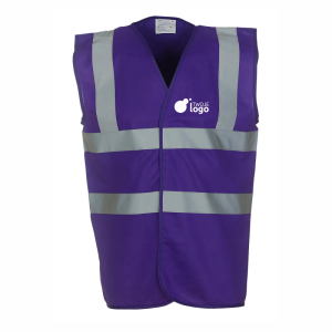 Kamizelka Odblaskowa Ostrzegawcza Z Jednokolorowym Nadrukiem Małym Fioletowa